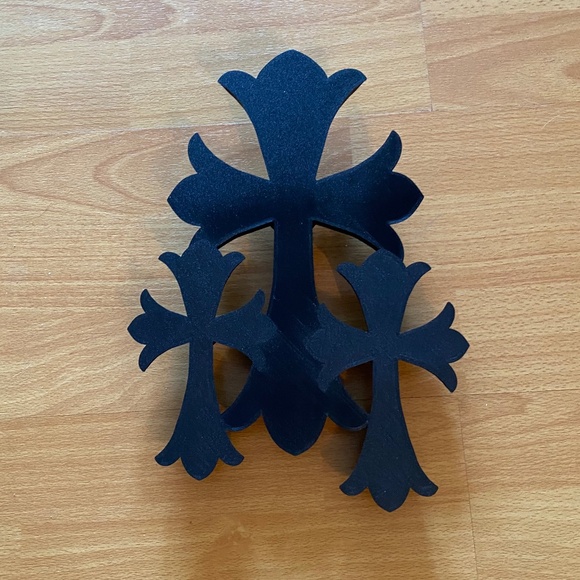 RARE X-Large 11” CH Black Triple Cross Decor - Picture 5 of 8